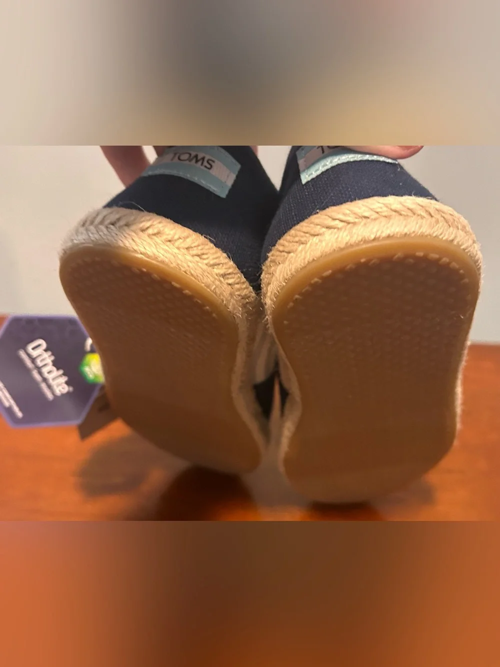 Toms Alpargata Rope Recycled Cotton University Navy stripe Slip-On Shoe6.5